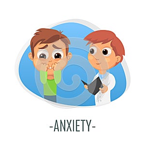 Anxiety medical concept. Vector illustration.