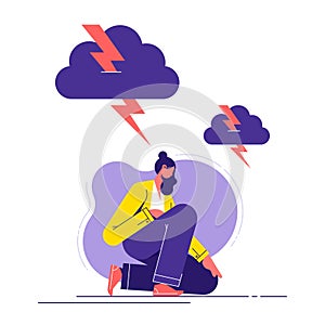 Anxiety and stress vector illustration concept