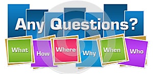 Any Questions Colorful Squares Stripes photo