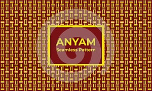 Anyam Vector Seamless Pattern with Solid Color Background.
