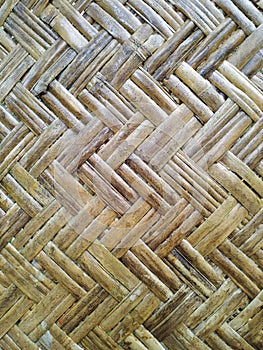 Anyaman bambu or bamboo texture, Indonesian traditional handcraft photo