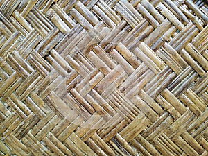 Anyaman bambu or bamboo texture, Indonesian traditional handcraft photo