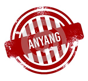 Anyang - Red grunge button, stamp