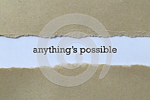 Anything`s possible on paper