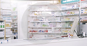 Anything you need is here. shelves stocked with various medicinal products in a pharmacy.