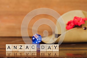 Anzac army slouch hat with Australian Flag