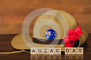 Anzac army slouch hat with Australian Flag