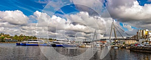 ANZAC bridge panorama at Blackwattle Bay