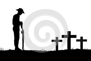 ANZAC soldier Silhouette at dawn.