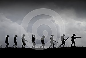 ANZAC soldiers Silhouette photo