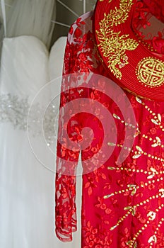 Ao Dai and white wedding dresses