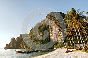 Ao Ton Sai beach on Phi Phi Don Island, Krabi Province, Thailand