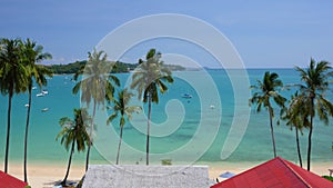 Ao Yon Beach, Phuket, Thailand. Top view on the Andaman Sea