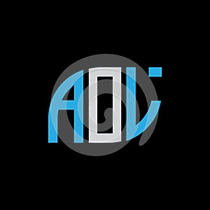 AOL letter logo design on black background.AOL creative initials letter logo concept.AOL letter design
