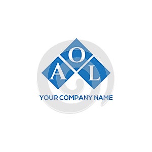 AOL letter logo design on WHITE background. AOL creative initials letter logo concept.
