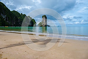 Aonang Krabi Thailand, Pai plong beach during rain season in Thailand