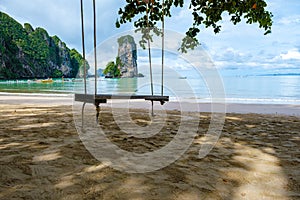 Aonang Krabi Thailand, Pai plong beach during rain season in Thailand