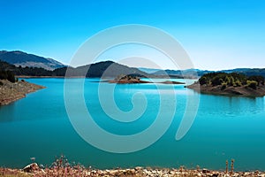 Aoos Springs Lake in the Metsovo in Epirus. mountains of Pindus in northern Greece