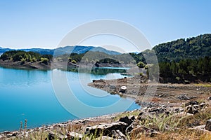 Aoos Springs Lake in Metsovo in Epirus. mountains of Pindus in northern Greece