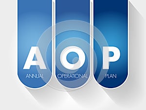 AOP - Annual Operational Plan acronym concept