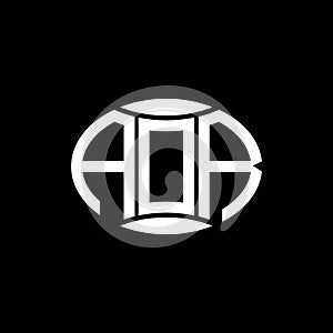 AOR abstract monogram circle logo design on black background. AOR Unique creative initials letter logo