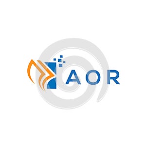 AOR credit repair accounting logo design on white background. AOR creative initials Growth graph letter logo concept. AOR business