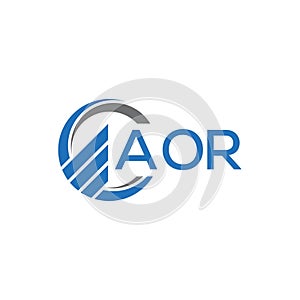 AOR Flat accounting logo design on white background. AOR creative initials Growth graph letter logo concept. AOR business finance