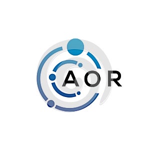 AOR letter logo design on black background. AOR creative initials letter logo concept. AOR letter design