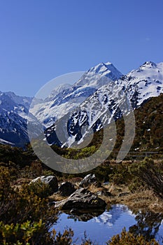 Aoraki/Mt. Cook over Red tarns