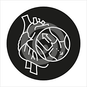 Aortic regurgitation line black icon. Sign for web page