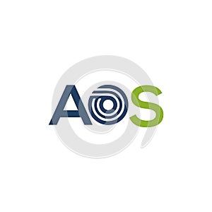 AOS letter logo design on white background. AOS creative initials letter logo concept. AOS letter design photo