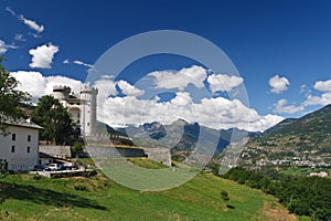 Aosta valley with Castle, Italy