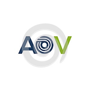 AOV letter logo design on white background. AOV creative initials letter logo concept. AOV letter design