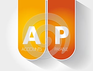 AP - Accounts Payable acronym, business concept background