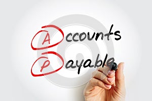 AP - Accounts Payable acronym with marker, business concept background