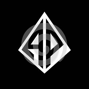 AP logo letters monogram with prisma shape design template photo