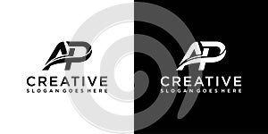 AP or PA initial letter vector logo design