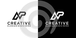 AP or PA initial letter vector logo design