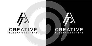 AP or PA initial letter vector logo design
