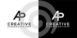 AP or PA initial letter vector logo design
