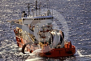 The Apache-cable laying vessel on Bass Strait