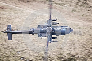 Apache helicopter in flight