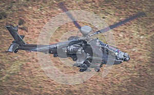 Apache helicopter flying