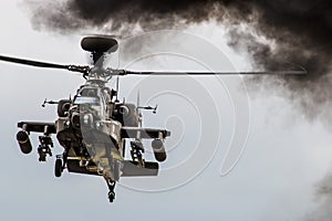 Apache Helicopter Hovering