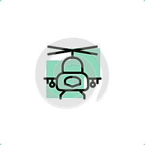 Apache helicopter Icon for mobile and web design