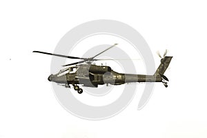 Apache Helicopter Over White photo
