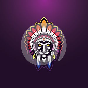 Apache lion face logo collor