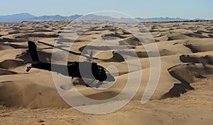 Apache Over Sand Dunes