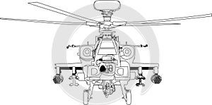 Apache war machine vector photo