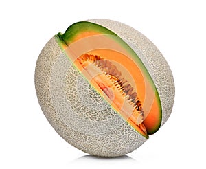 Apanese melons, orange melon or cantaloupe melon with seeds